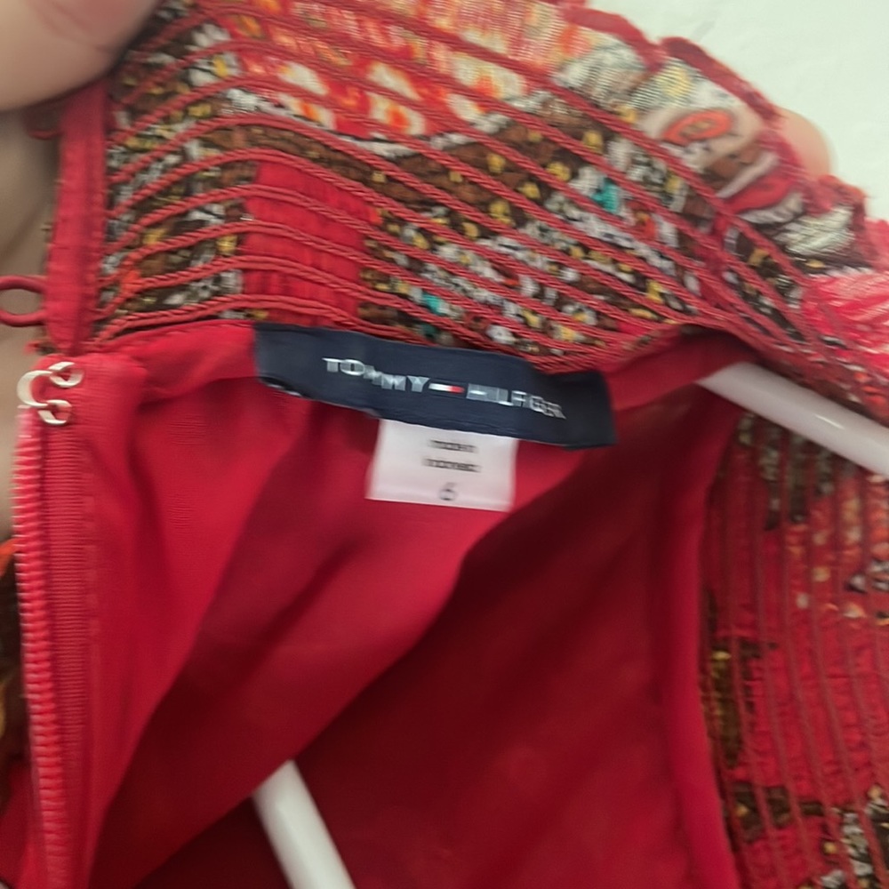 Red Print Maxi Dress - Picture 3 of 4